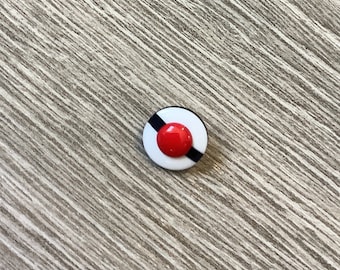 Fancy button, round, Sailor cap pattern, White background (1), Diameter 12 mm