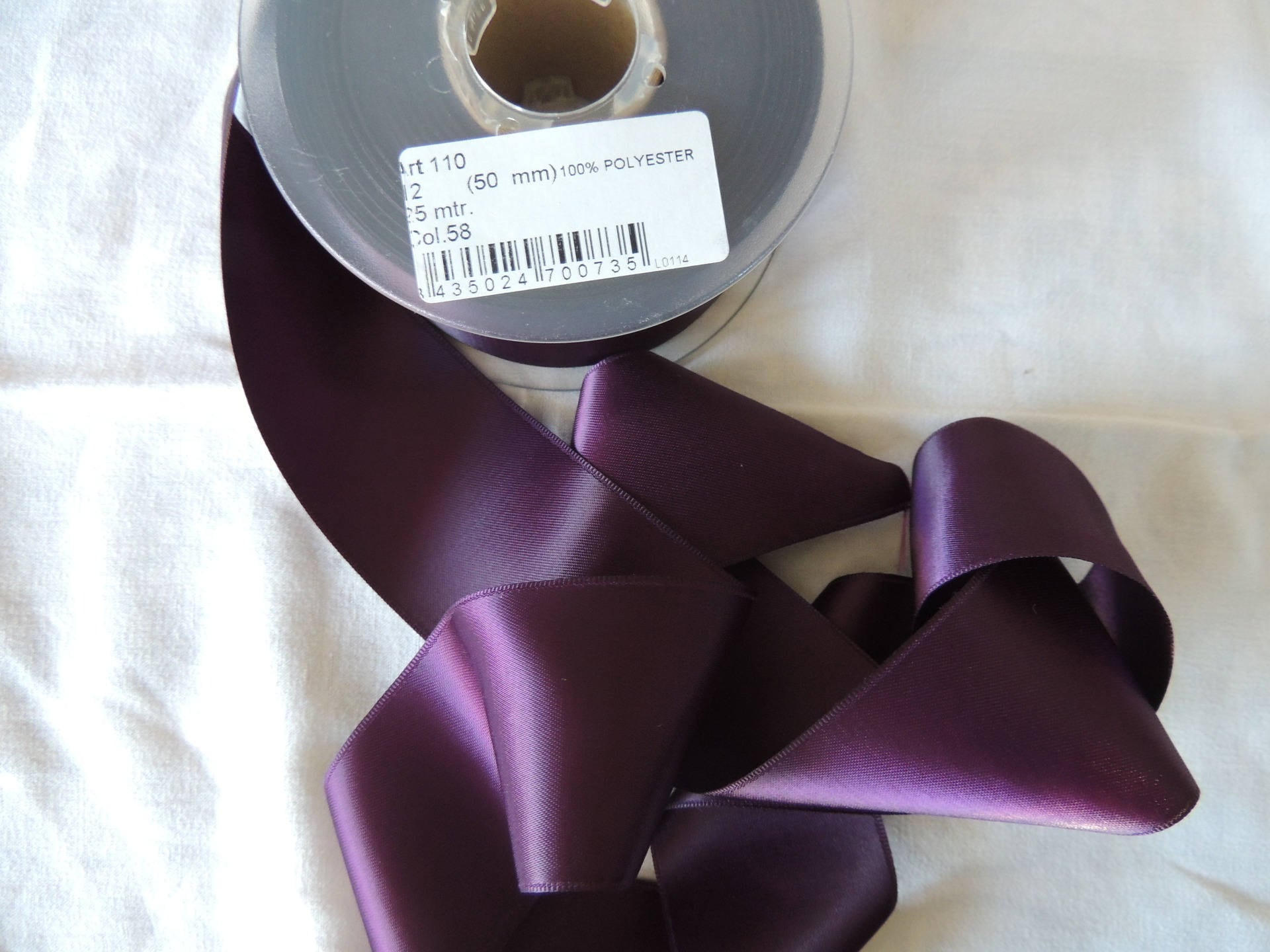 Satin Ribbon Plum eggplant Colour 58 Width 50 Mm Etsy