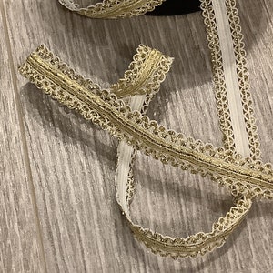 Lurex braid, elastic, width 16 mm, gold color (003)