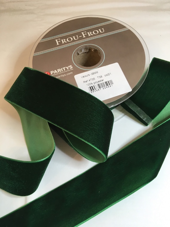 Cinta de terciopelo, color verde esmeralda 21, anchura 38 mm