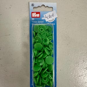 Snap fasteners, Prym Color snaps, Round, green, diameter 12.4 mm