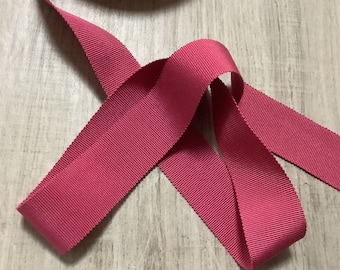 Coarse grain ribbon, cotton, pink color, width 35 mm