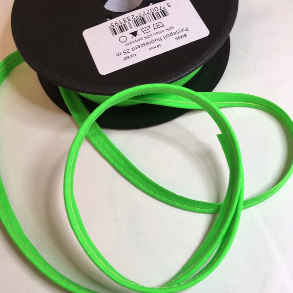 Passepoil fluorescent vert, largeur 1 cm
