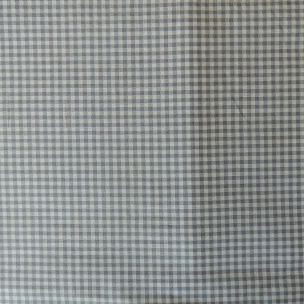 Coupon de tissu, Patchwork, Vichy, Bleu clair et gris