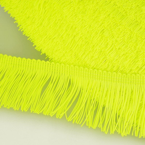 Galon franges, fluo jaune (101), largeur 5 cm