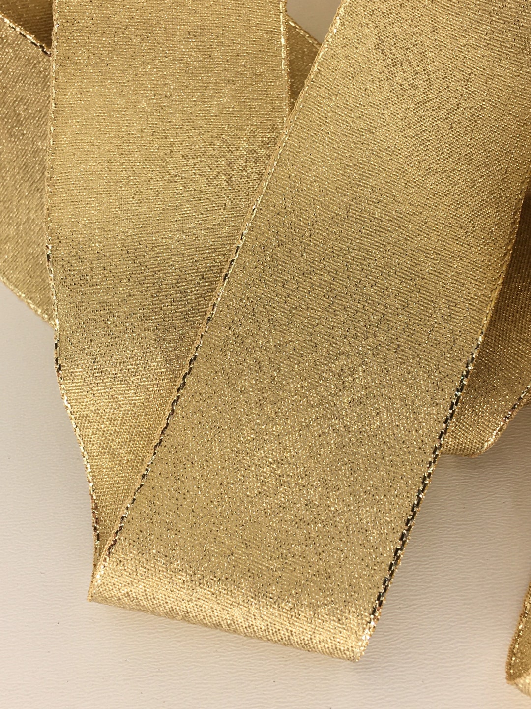 Metal Ribbon Color Metallic Ribbon, Gold Color, 39 Mm Wide - Etsy