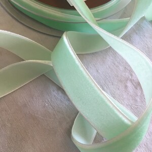 Velvet Ribbon, Jade Soft Green Color (20), Width 16 mm