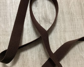 Coarse grain ribbon, cotton, brown color, width 15 mm