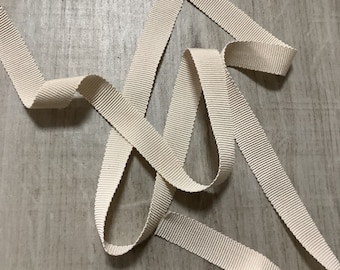 Coarse grain ribbon, cotton, Ecru colour, width 15 mm