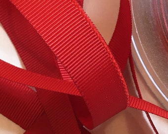 Ribbon Big Grain, Red Color (14), Width 15 mm