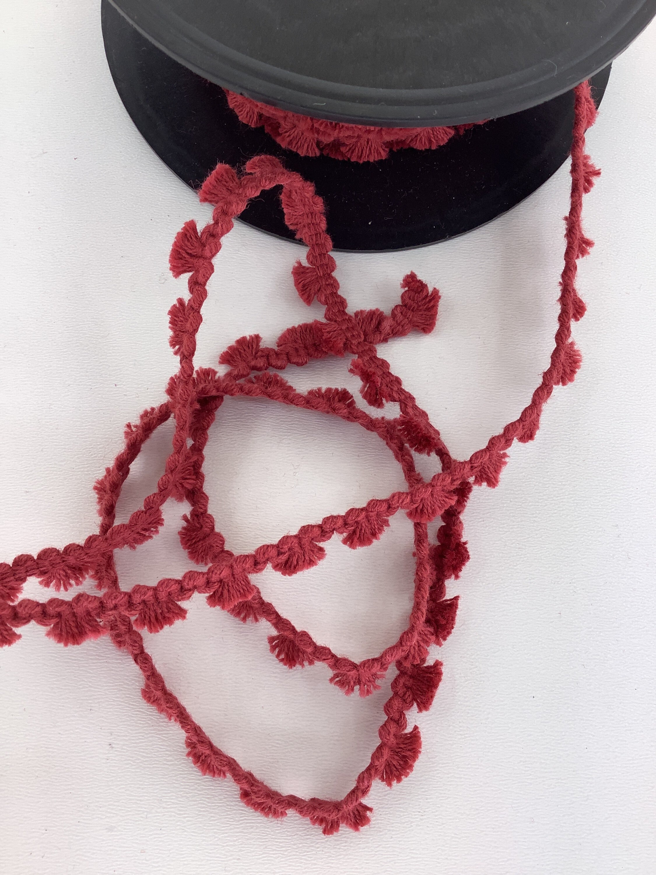 Red Mini Pom Poms Ribbon, 3/8 Red Pom Pom Ribbon Tape, Pom Pom Trim, Thin  Gift Ribbon, Gift Wrap, Hair Ribbon, Craft Supplies, Sewing Trim 