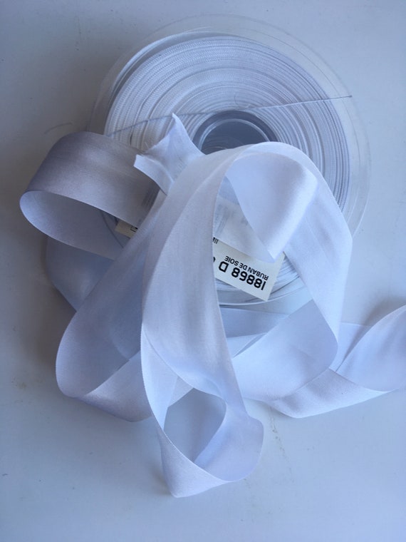 White silk ribbon Width 25 mm