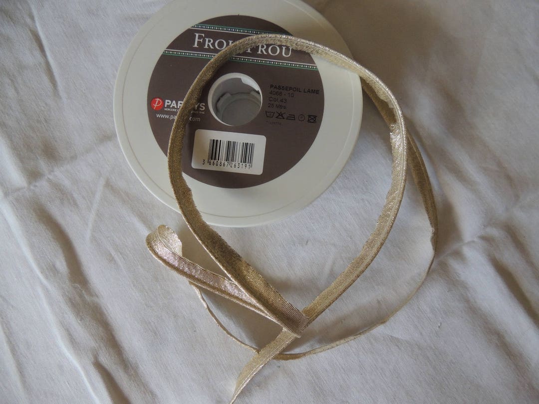 Ribbon, Piping, Lamé, Gold Color (43), Width 1 Cm - Etsy