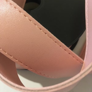 Leather-like strap, width 3 cm, Pink color