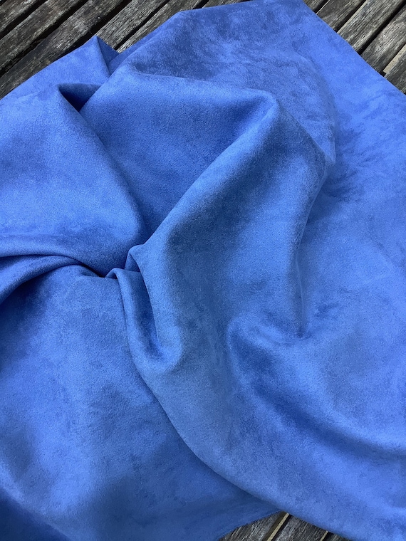 Polyester fabric, imitation alcantara or suede, blue color, (MT100)