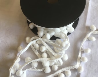 Galon Pompon 10mm Blanc Idéal Pour Personnaliser Toutes Vos