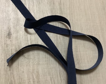 Coarse grain ribbon, cotton, navy blue color, width 15 mm