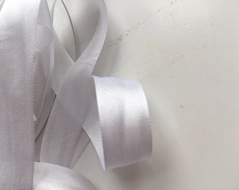 White silk ribbon Width 13 mm