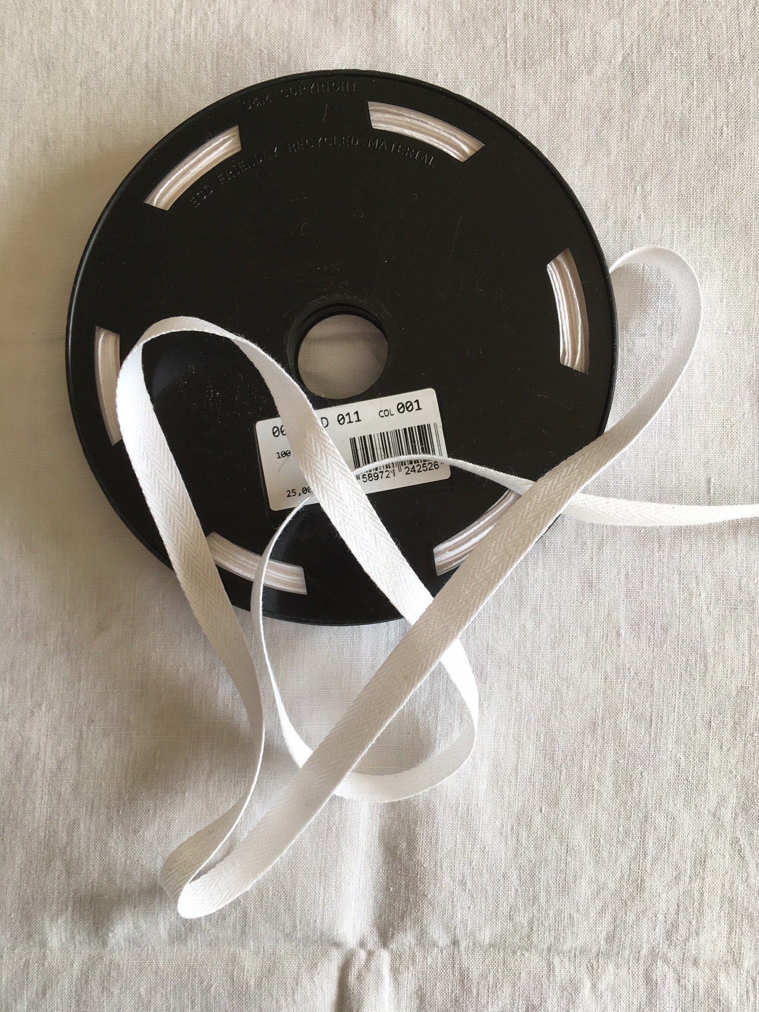 White Flat Twill Ribbon, 10 Mm Wide - Etsy