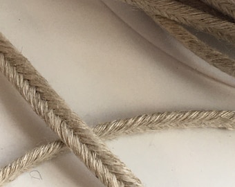 Soutache, linho, cor linho bege, 6 mm de largura