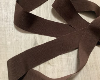 Coarse grain ribbon, cotton, brown color, width 35 mm