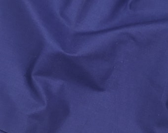Navy blue plain cotton fabric coupon