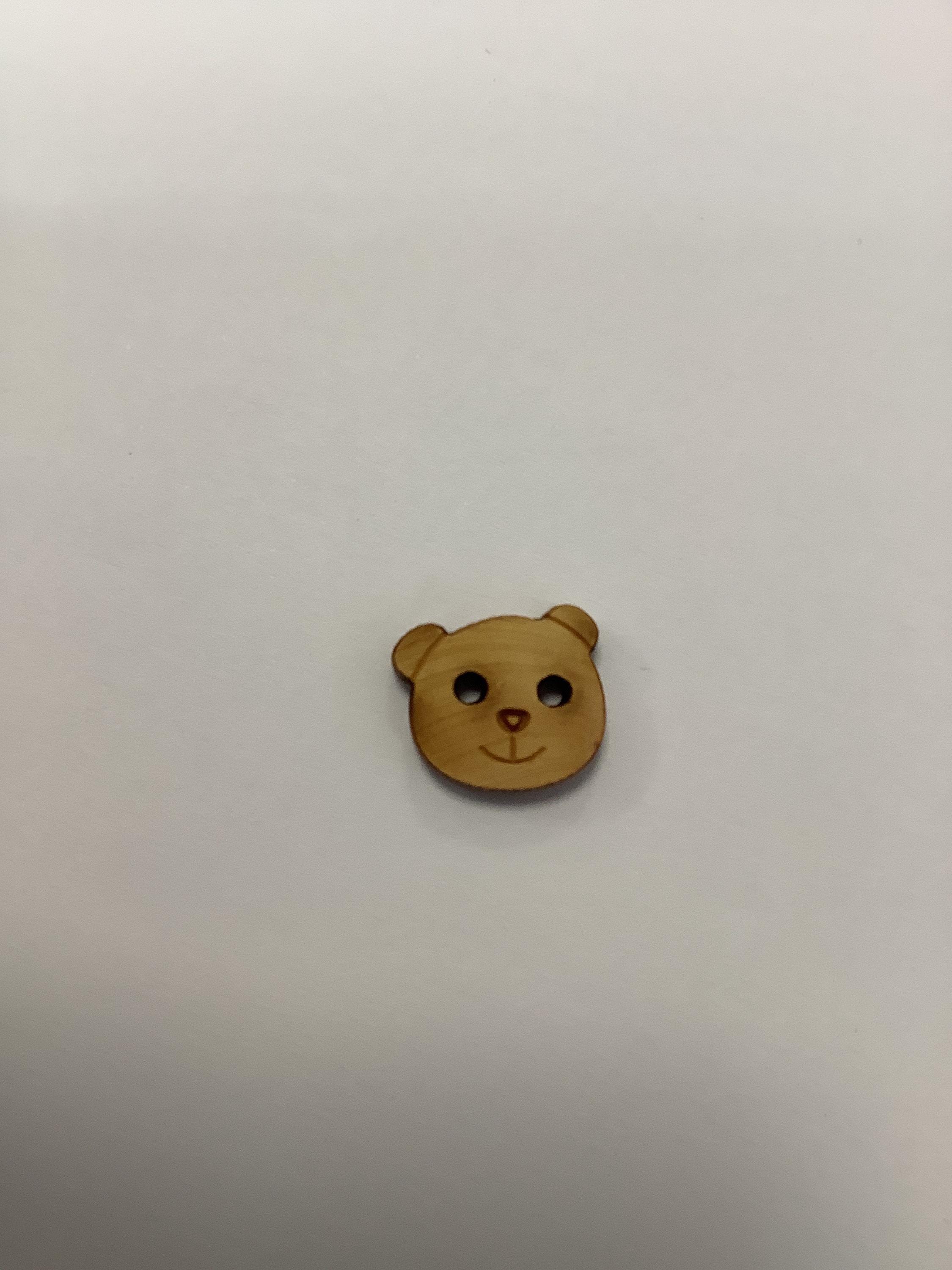クマの形をした木製ボタン、直径15mm - Etsy 日本