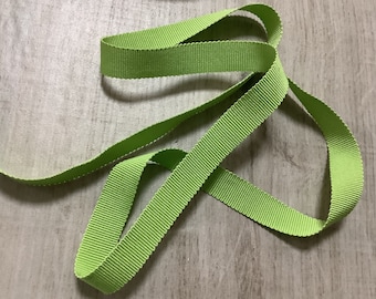 Coarse grain ribbon, cotton, color Green, width 15 mm