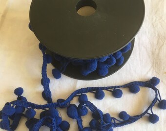 Pompon Galon Colore blu navy Larghezza 1 cm