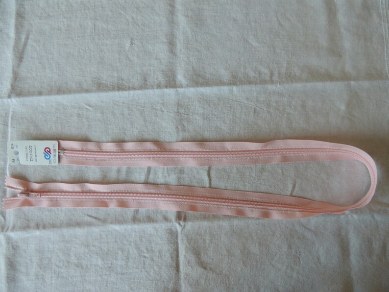 Zippered knitting not separable length 85 cm light pink