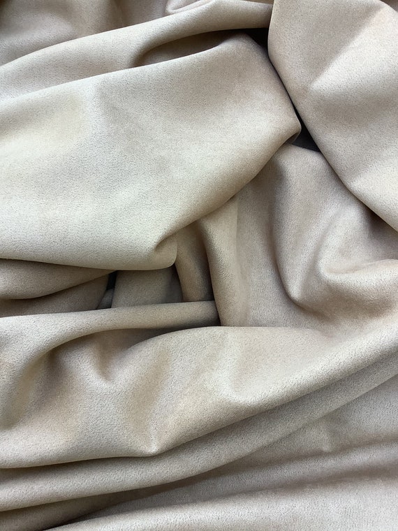 Polyester fabric, imitation alcantara or suede, beige color, (MT98)