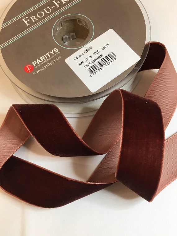 Velvet Ribbon, Chocolate Brown Color 35, Width 25 Mm -  Denmark