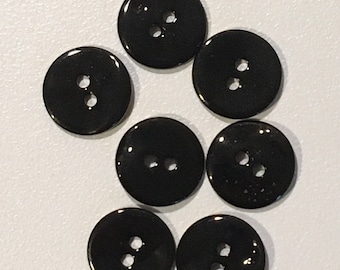 Fancy button, round, mother-of-pearl, Color Black (2), Diameter 12 mm