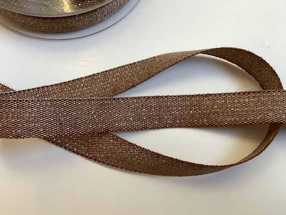 Metallic Linen Tape Brown and Gold 26 Width 15 Mm -  Sweden