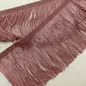 Fringed braid, Old pink color (077), width 10 cm