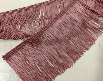 Fringed braid, Old pink color (077), width 10 cm