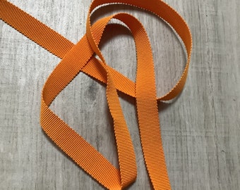 Coarse grain ribbon, cotton, orange color, width 15 mm