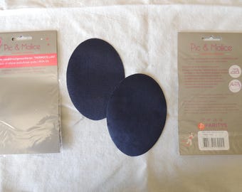 1 Pair of Iron-on Elbow/Knee Pads Navy Blue (4) Adult Size