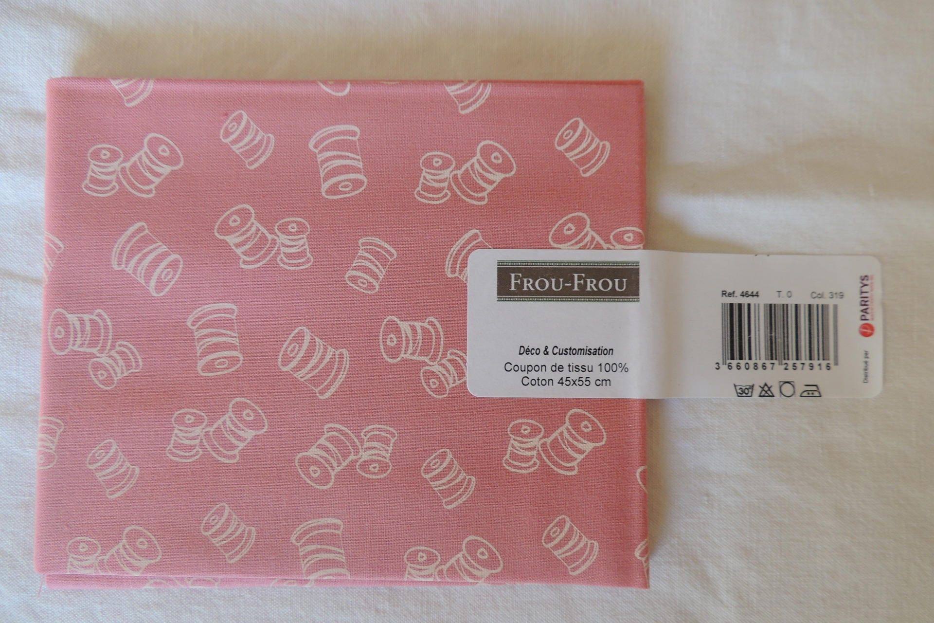 Cotton Fabric Coupon I Love Sewing Pattern Reels Color Powder Etsy