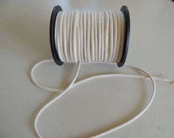 Cotton rope in size ecru width 5 mm