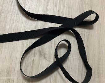 Coarse grain ribbon, cotton, color Black, width 15 mm