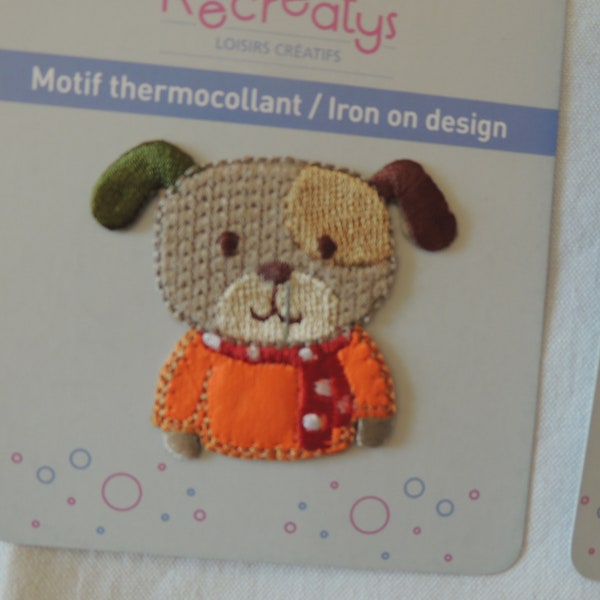 Motif thermocollant Chien tons beige Habits orange