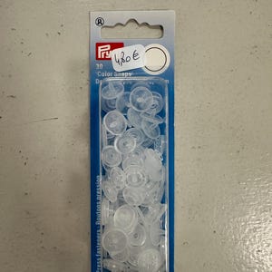 Press studs, Prym Color snaps, Round, transparent, diameter 12.4 mm