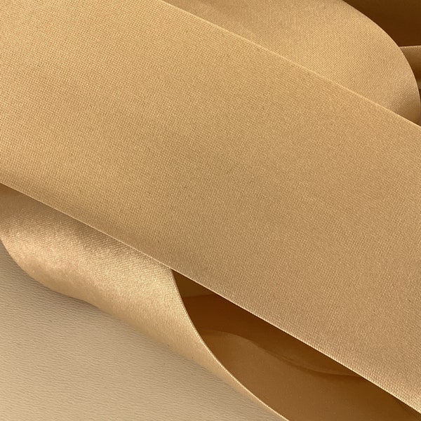 Folded satin bias, Beige color (40), width 5 cm