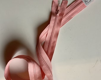 Zipper, separable, Moulded mesh, Length 90 cm, Pink color (110)