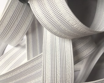 Elastic waistband for boxer shorts, White, 25 mm wide