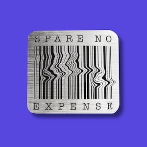 Jurassic Park Spare No Expense Brushed Aluminum Sticker