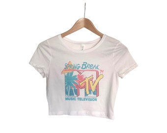 Purple Color Pink Green Vintage crop top Size Small Vintage Floral Crop Top Short Sleeve shirt