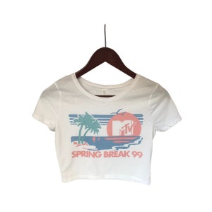 Vintage MTV Spring Break 99 Crop Top: Retro Boho Fashion