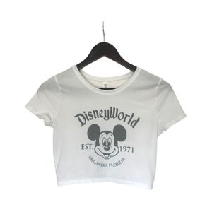 Disneyworld Mickey Mouse crop-top: distressed vintage style